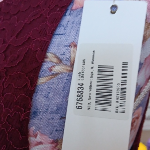 Brand New LUSH FLORAL LACE FRINGE PARTY DRESS-S - Picture 6 of 8